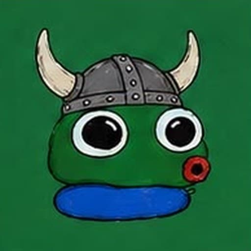 Blob Pepe #0009 — Viking Helmet